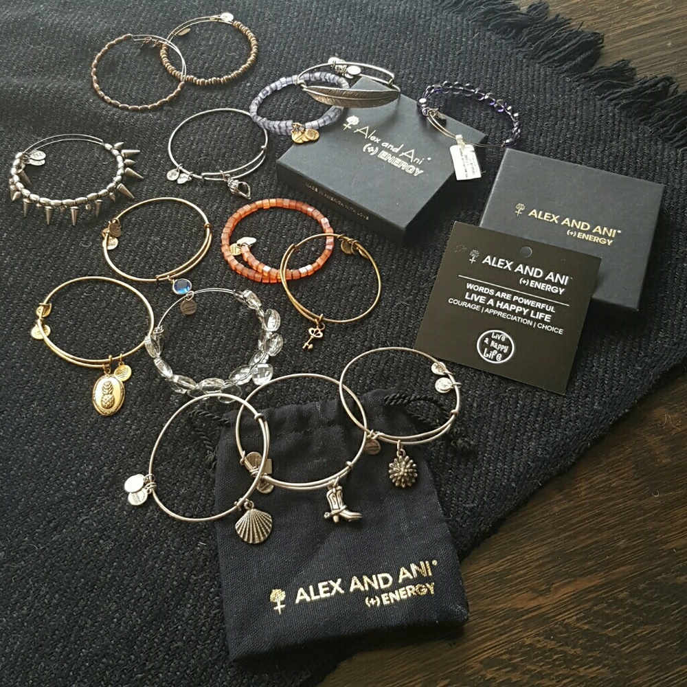 Various Alex & Ani bangle bracelets for sale